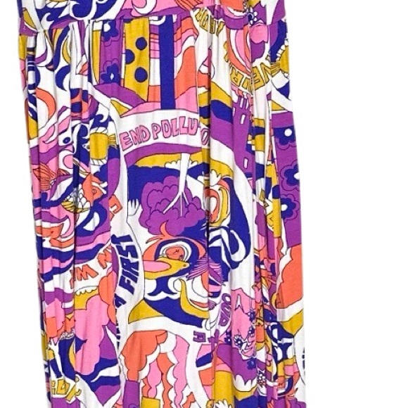 [ MOD CLOTH ] Pink Purple Retro Boho Sleeveless Maxi Dress w/Hippie Earth Theme - Picture 5 of 5